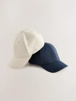 Sale Next Baseball 100% Cotton Caps 2 Pack (1-16yrs) Navy/Stone