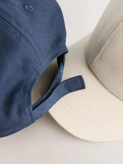 Sale Next Baseball 100% Cotton Caps 2 Pack (1-16yrs) Navy/Stone