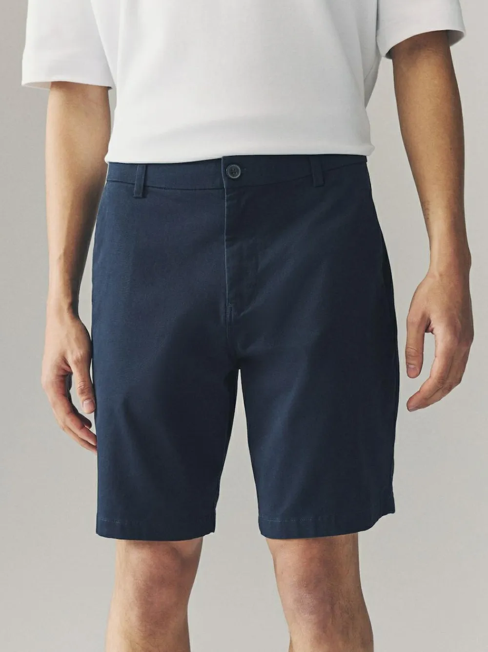 Clearance Next Loose Fit Stretch Chino Shorts 2 Pack Navy/Stone