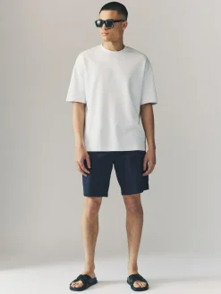 Clearance Next Loose Fit Stretch Chino Shorts 2 Pack Navy/Stone