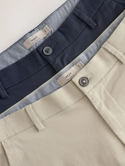 Clearance Next Loose Fit Stretch Chino Shorts 2 Pack Navy/Stone