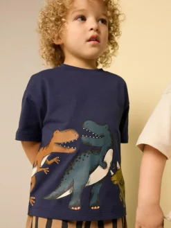 Next Short Sleeve T-Shirt & Shorts Set 2 Pack (3mths-7yrs) (3mths-7yrs)^BOY Shorts|Shorts