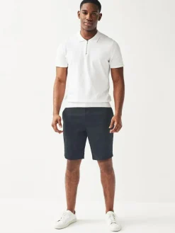 Outlet Next Slim Fit Stretch Chino Shorts 2 Pack Navy/Stone