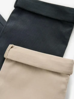 Online Next Navy/Stone Stretch Chino Trousers 2 Pack (3mths-7yrs)