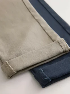 Clearance Next Stretch Skinny Chino Trousers 2 Pack (3-17yrs) Navy/Stone