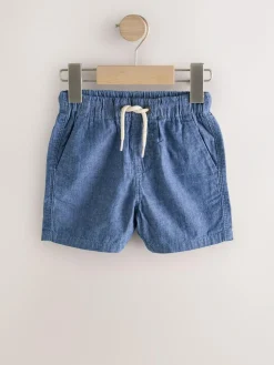Next Navy/Stone/Chambray Blue Pull On Shorts 3 Pack (3mths-7yrs)^BOY Shorts|Multipacks