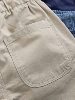 Next Navy/Stone/Chambray Blue Pull On Shorts 3 Pack (3mths-7yrs)^BOY Shorts|Multipacks