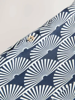 Next Navy/White Fan Roll Top Bikini Bottoms^Women Swimwear