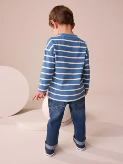 Best Next Bluey Long Sleeve T-Shirt (6mths-8yrs) Navy/White Stripe