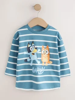 Best Next Bluey Long Sleeve T-Shirt (6mths-8yrs) Navy/White Stripe