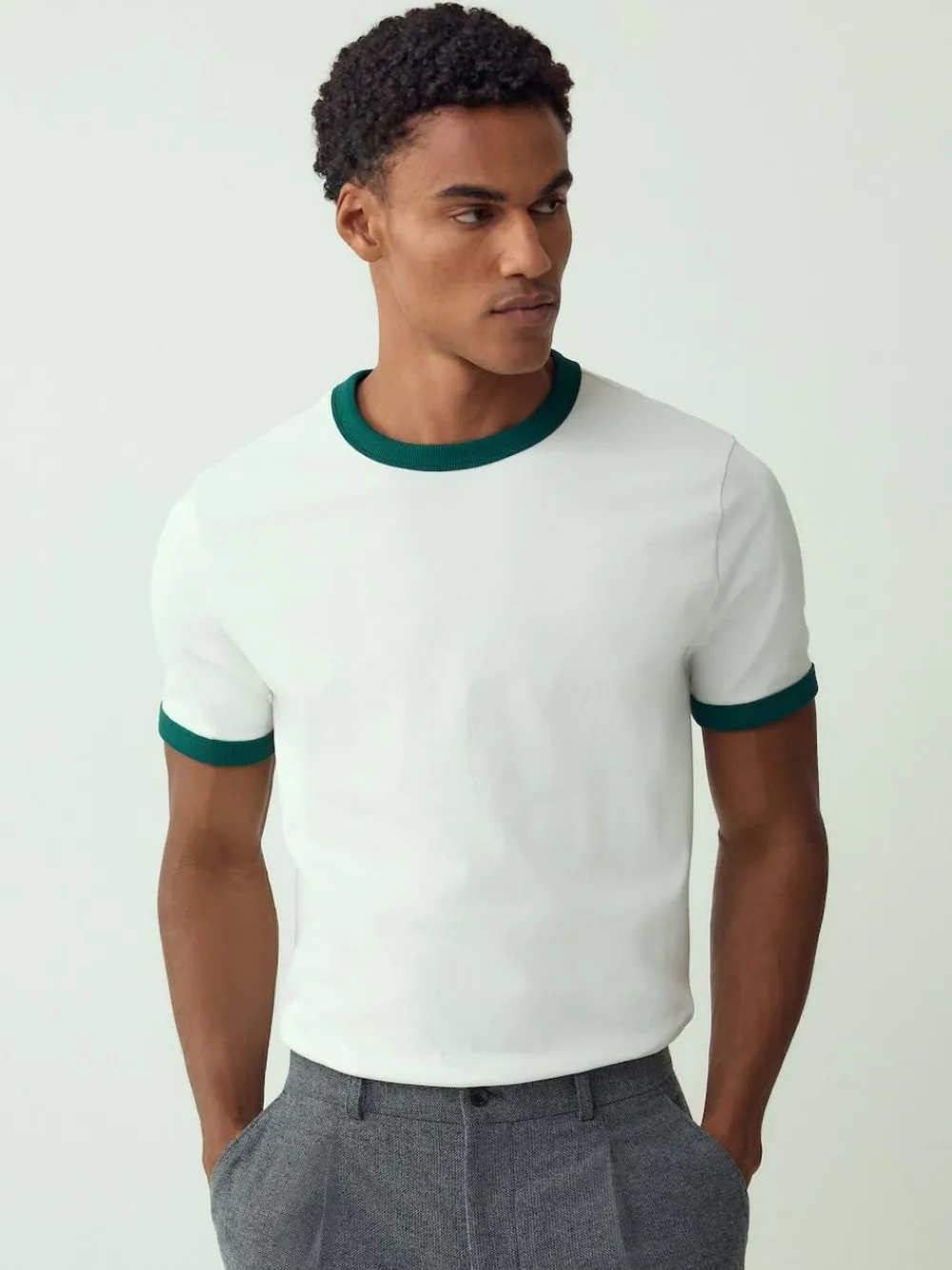 Next Navy/White/Neutral Stone 3 Pack Slim Fit Ringer T-Shirt^ Tops & T-Shirts