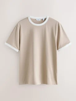 Next Navy/White/Neutral Stone 3 Pack Slim Fit Ringer T-Shirt^ Tops & T-Shirts