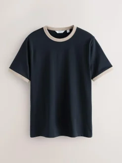 Next Navy/White/Neutral Stone 3 Pack Slim Fit Ringer T-Shirt^ Tops & T-Shirts