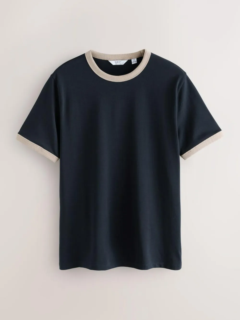 Next Navy/White/Neutral Stone 3 Pack Slim Fit Ringer T-Shirt^ Tops & T-Shirts