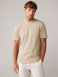 Next Navy/White/Stone Regular Fit Heavyweight T-Shirts 3 Pack^ Nightwear|Tops & T-Shirts