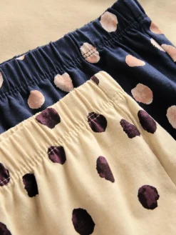 Next Short Set Pyjamas 2 Pack Navy/Yellow Spot