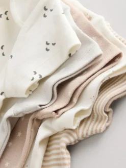 Sale Next Neutral 100% Cotton Short Sleeve Baby Bodysuits 5 Pack