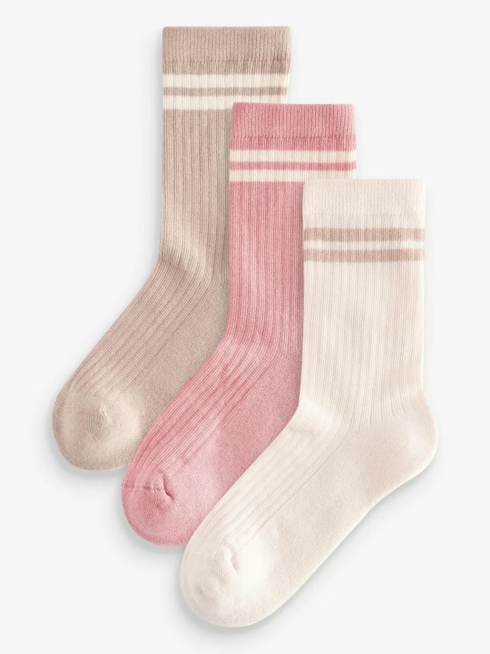 Next Neutral 3 Pack Cotton Rich Cushioned Sole Ankle Socks^ Socks & Tights|Socks & Tights
