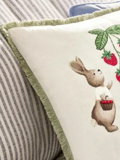 Outlet Next Neutral 43 X 43cm Bertie Bear And Rosie Rabbit Fringe Cushion