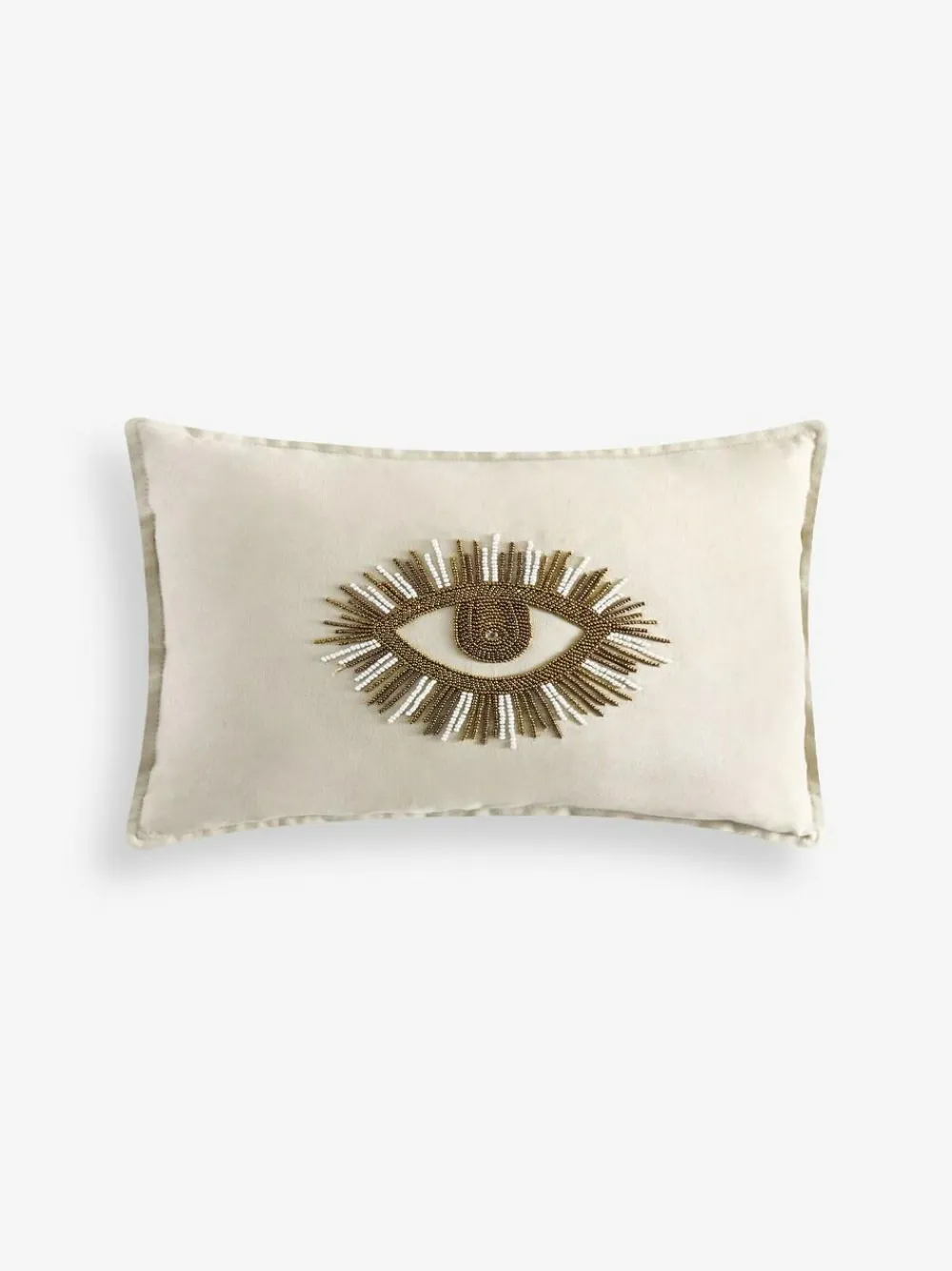 New Next Neutral 30 X 40cm Embellished Chic Eye Cushion