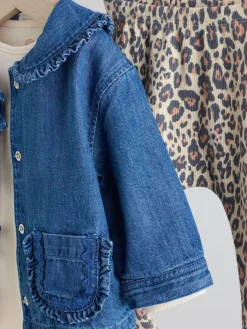 Next Neutral Animal Baby Denim Jacket, Top and Leggings Set 3 Piece (0mths-2yrs)^ Sets & Co-Ords|Sets & Co-Ords