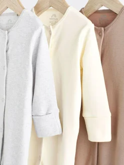 Next Neutral Baby 100% Cotton Sleepsuits 3 Pack (0-2yrs)^BOY Unisex|Nightwear