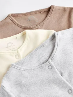 Next Neutral Baby 100% Cotton Sleepsuits 3 Pack (0-2yrs)^BOY Unisex|Nightwear