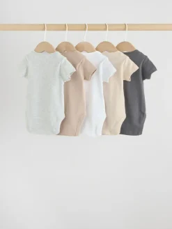 Best Next Neutral Baby Essential Short Sleeve Bodysuits 5 Pack