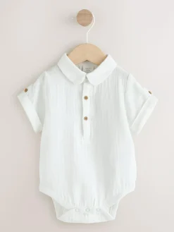 Next Neutral Baby Shirt Trousers and Braces Set 3 Piece (0mths-2yrs)^BOY Shirts|Pants & Chinos