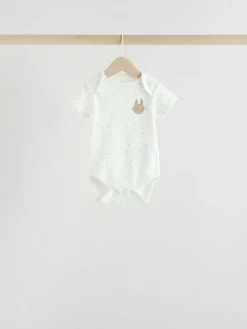 Sale Next Neutral Baby Short Sleeve Bodysuits 5 Pack