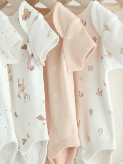 Sale Next Neutral Baby Short Sleeve Bodysuits 5 Pack