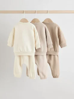 Outlet Next Neutral Baby Sweatshirt and Joggers Set 6 Piece (0mths-3yrs)