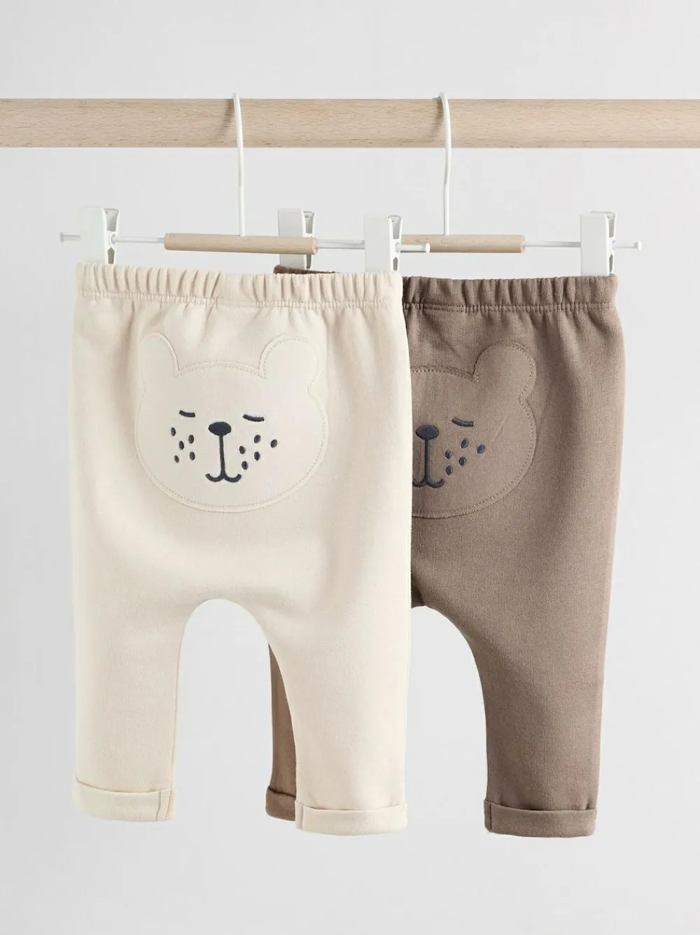 Next Neutral Bear Baby 100% Cotton Leggings 2 Pack (0mths-2yrs)^BOY Unisex|Pants & Leggings