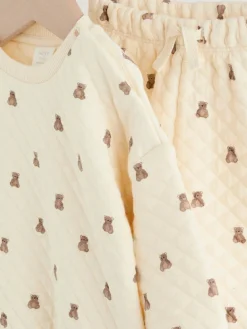 Best Next Neutral Bear Baby Quilted Sweat and Joggers Set (0mths-2yrs)