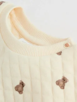 Best Next Neutral Bear Baby Quilted Sweat and Joggers Set (0mths-2yrs)