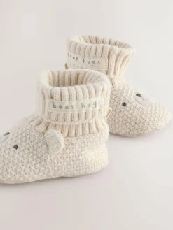 Next Neutral Bear Baby Sock Top Boot Shoes (0-18mths)^BOY Baby Boots|Boots
