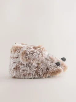 Best Next Baby Touch Fastening Slipper Boots (0-2mths) Neutral Bear Claw