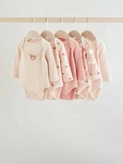 Next Long Sleeve Baby Bodysuits 5 Pack^ Baby Girls|Baby Girls