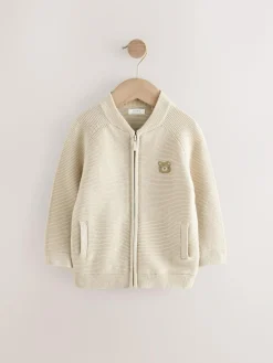 New Next Neutral Bear Zip Through Cardigan (3mths-7yrs)