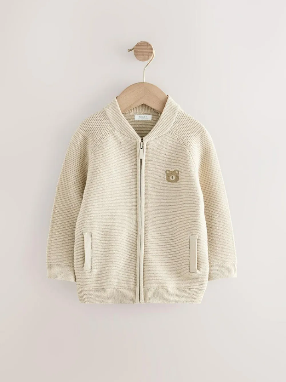 New Next Neutral Bear Zip Through Cardigan (3mths-7yrs)
