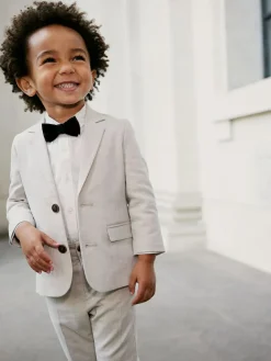 Hot Next Blazer Shirt Trousers and Bow Tie Set (3mths-9yrs) Neutral