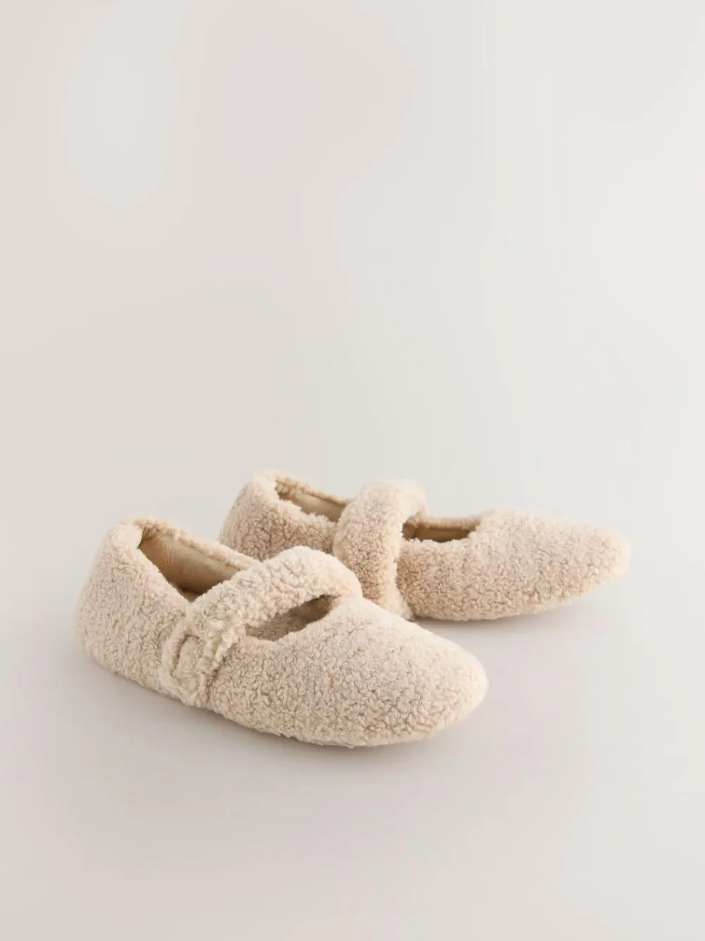 Outlet Next Neutral Borg Ballet Slippers