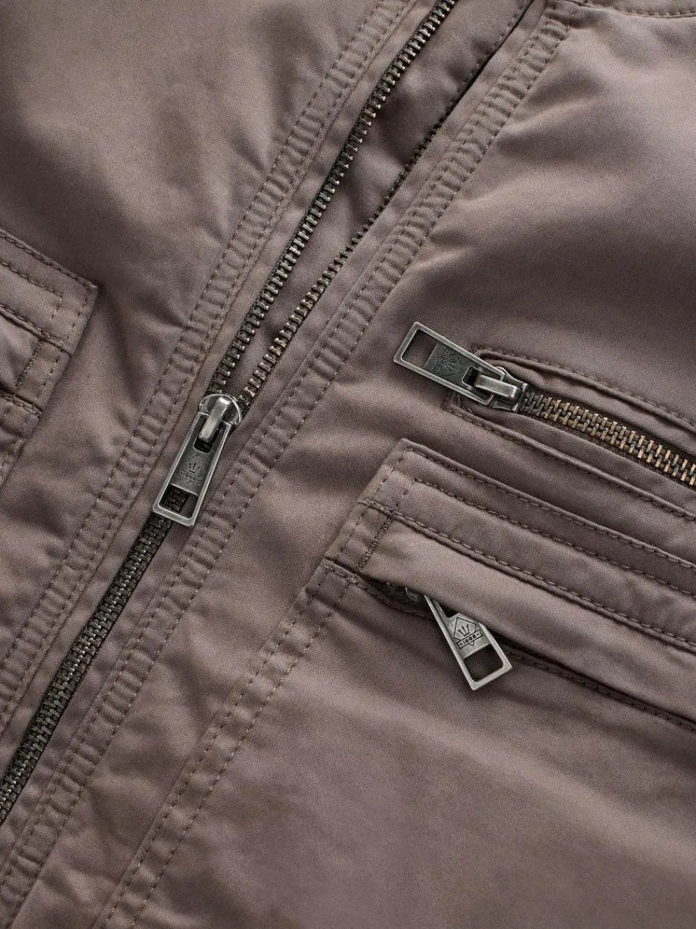 Sale Next Borg Lined Zip Through Funnel Jacket Neutral