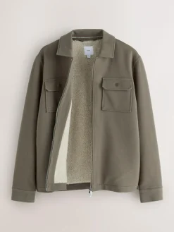 Clearance Next Borg Fleece Lined Shacket Neutral Brown