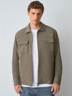 Clearance Next Borg Fleece Lined Shacket Neutral Brown