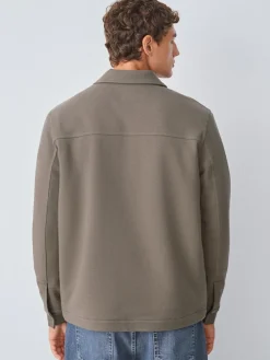Clearance Next Borg Fleece Lined Shacket Neutral Brown