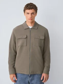 Clearance Next Borg Fleece Lined Shacket Neutral Brown