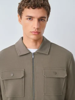 Clearance Next Borg Fleece Lined Shacket Neutral Brown