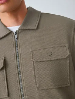 Clearance Next Borg Fleece Lined Shacket Neutral Brown