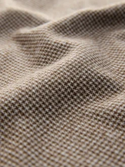 Next Long Sleeve Quarter Zip Jumper Neutral Brown Dogtooth